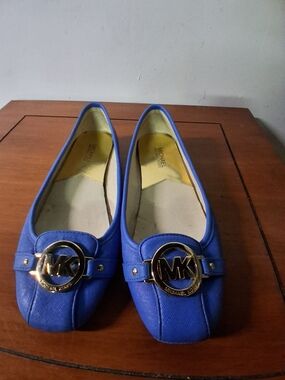 Michael Kors Women's Blue MK Logo Ballet Flats